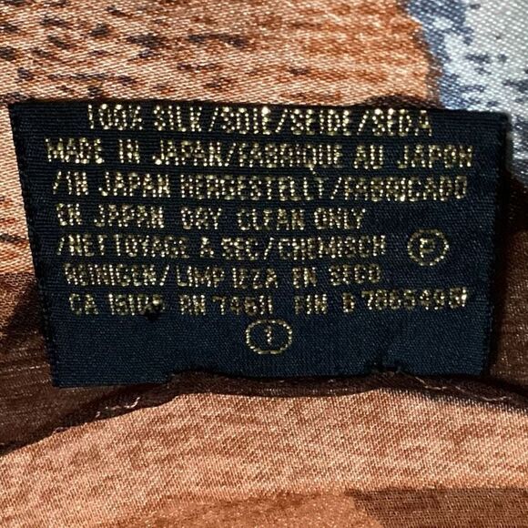 Vintage Striped Floral Art of Silk by Tie Rack 100% Silk Scarf - Picture 8 of 11